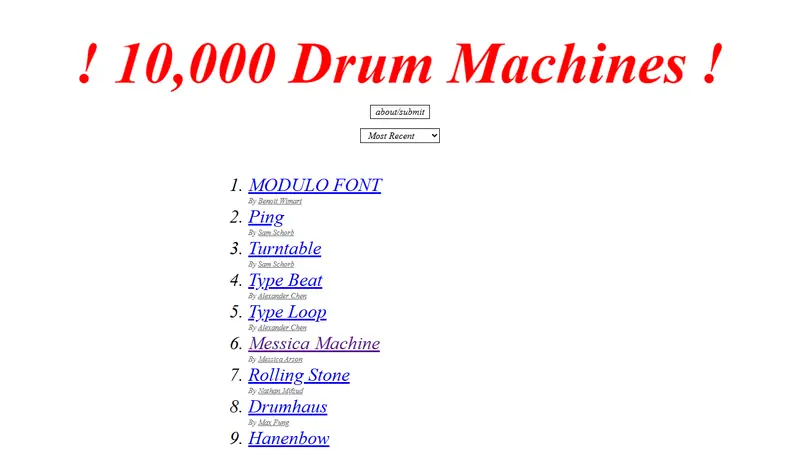 Screenshot of 10,000 Drum Machines