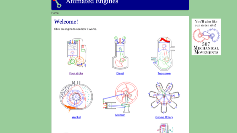 Screenshot of Animated Engines