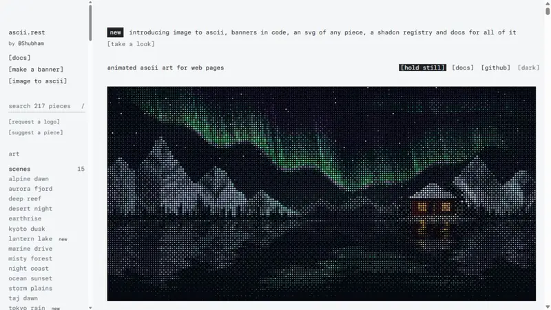 Screenshot of ascii.rest