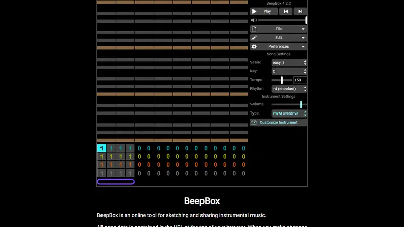 Screenshot of BeepBox