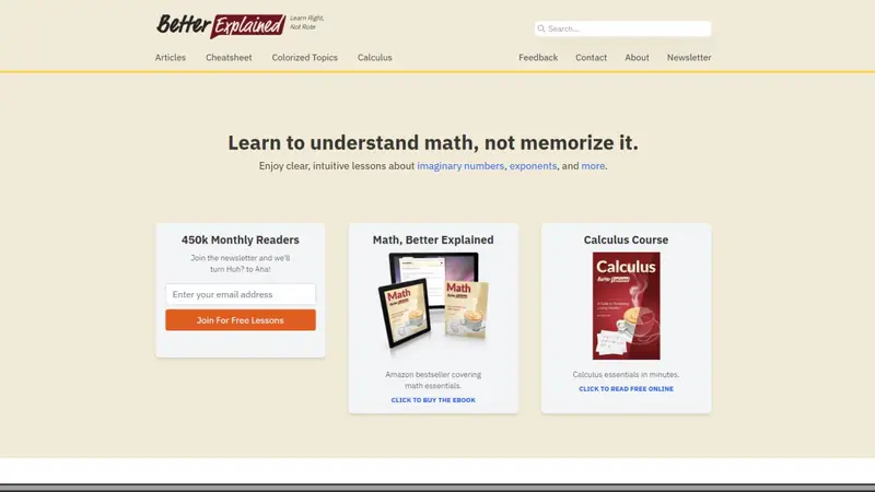 Screenshot of Better Explained