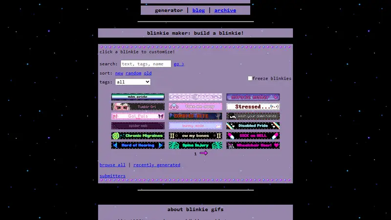Screenshot of Blinkies Cafe