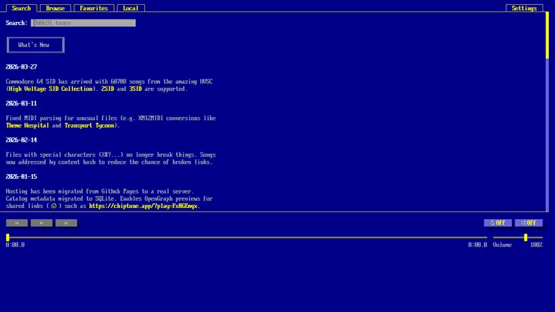 Screenshot of Chip Player JS