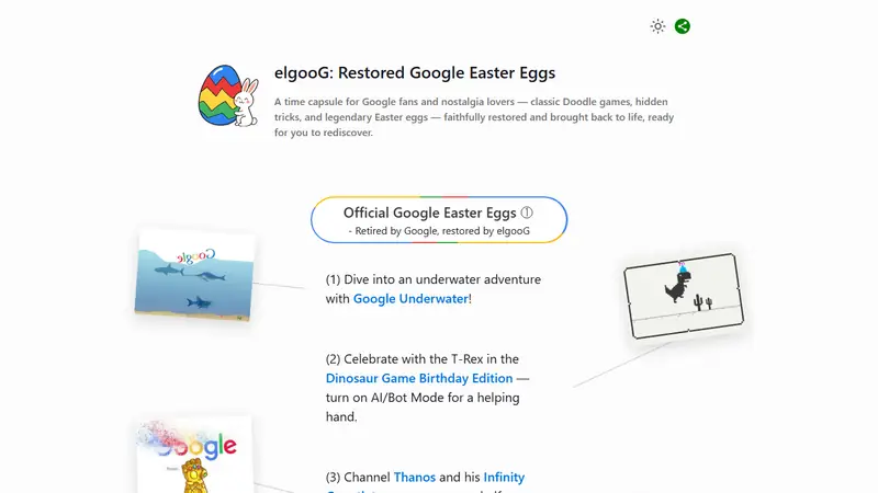 Screenshot of elgooG