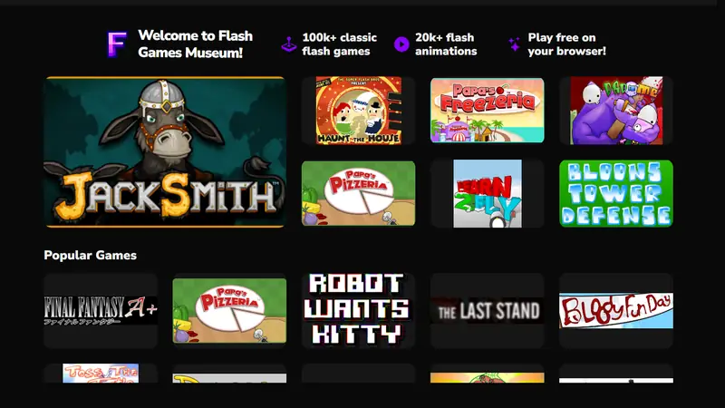 Screenshot of Flash Museum