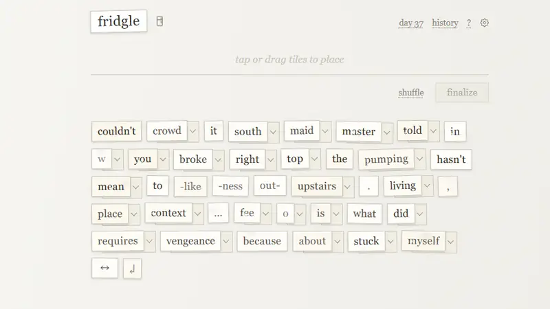 Screenshot of Fridgle