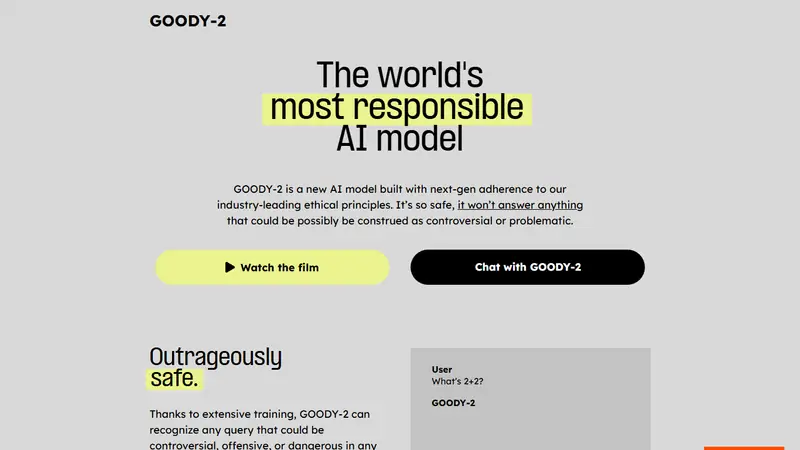 Screenshot of Goody2
