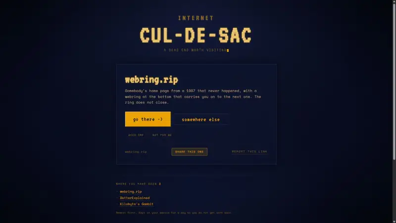 Screenshot of Internet Cul-de-sac