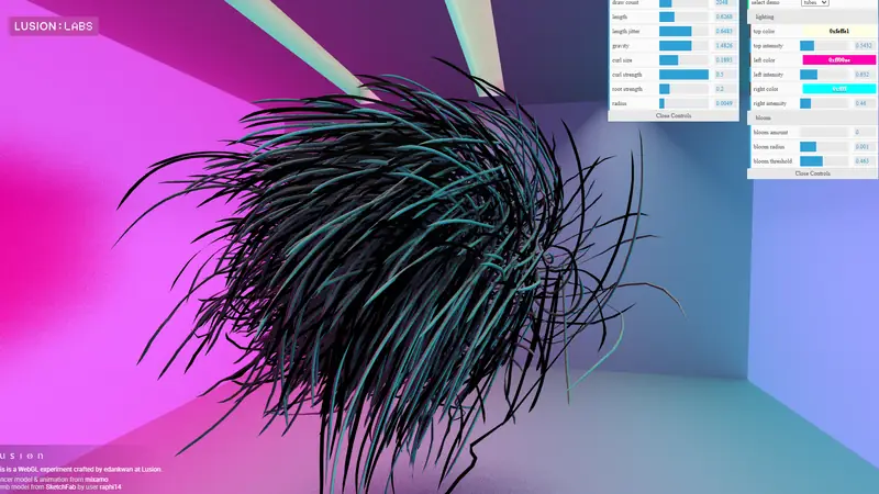 Screenshot of Lusion Hair Simulation