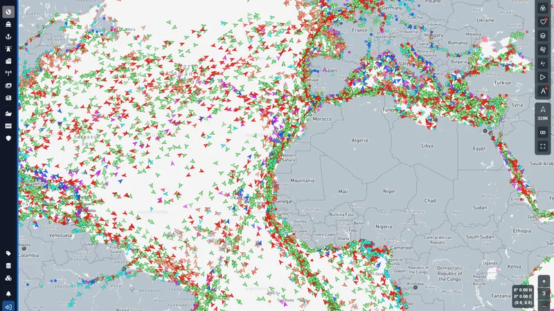 Screenshot of MarineTraffic