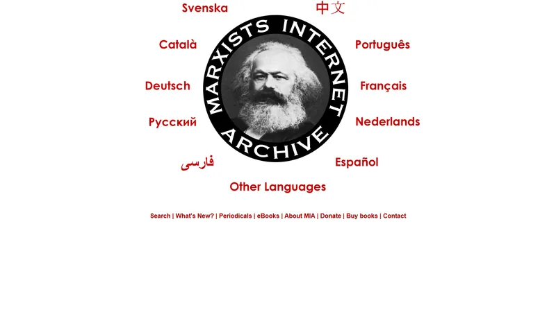 Screenshot of Marxists Internet Archive