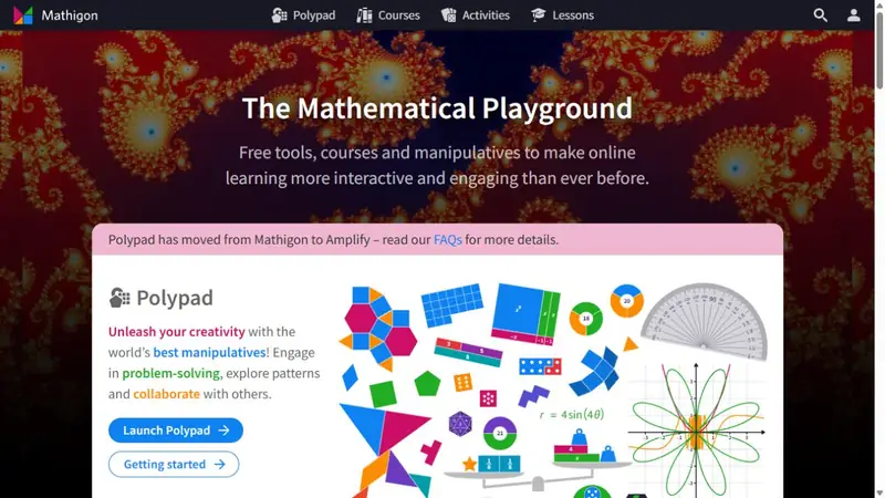 Screenshot of Mathigon