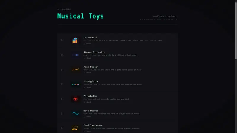 Screenshot of Musical Toys