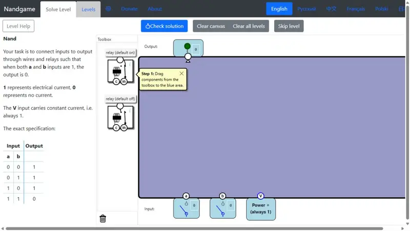 Screenshot of NandGame