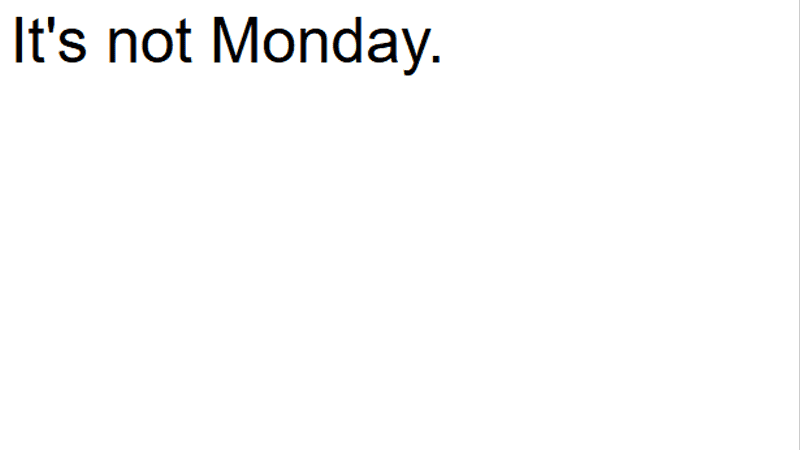Screenshot of Not Day of the Week