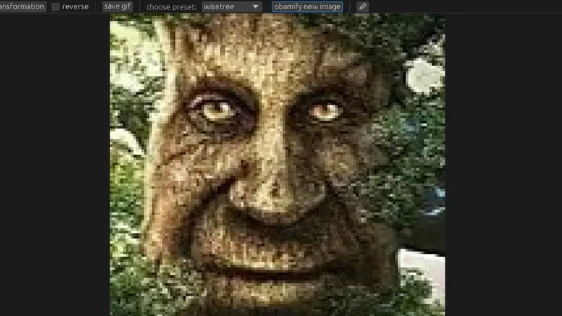 Screenshot of obamify