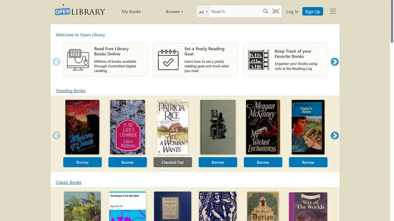 Screenshot of Open Library