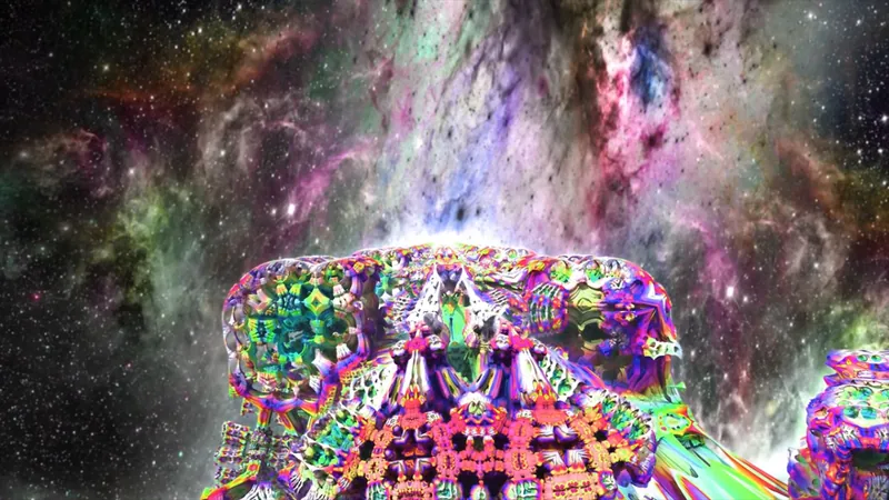 Screenshot of Rainbow Road: Psychedelic Fractal Edition