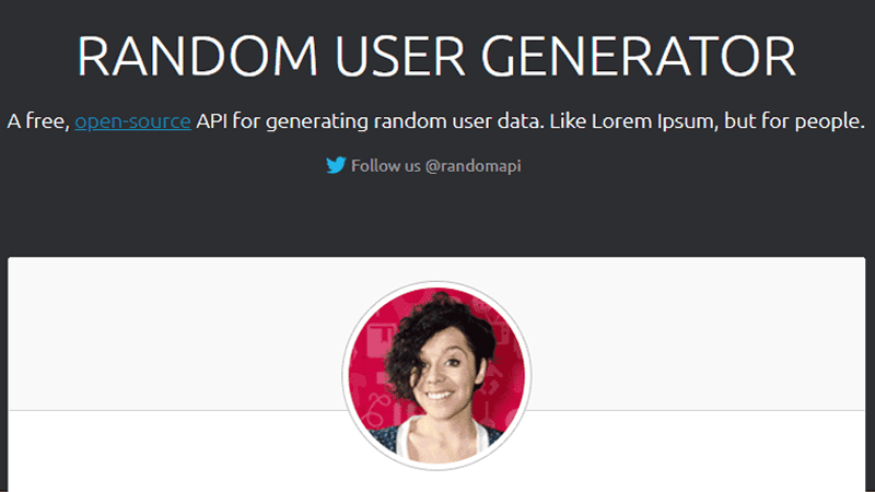 Screenshot of Random User Generator