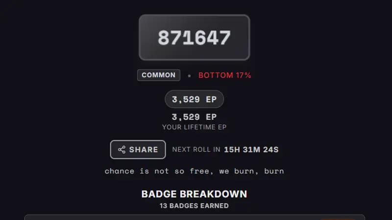 Screenshot of RNGDLE