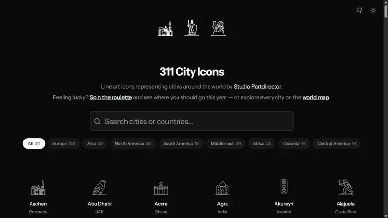 Screenshot of SVG Cities