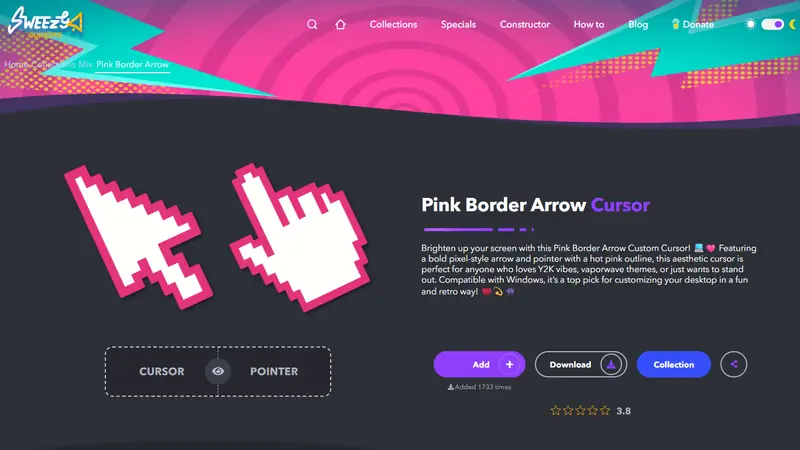 Screenshot of Sweezy Cursors