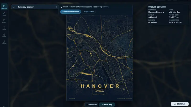 Screenshot of TerraInk
