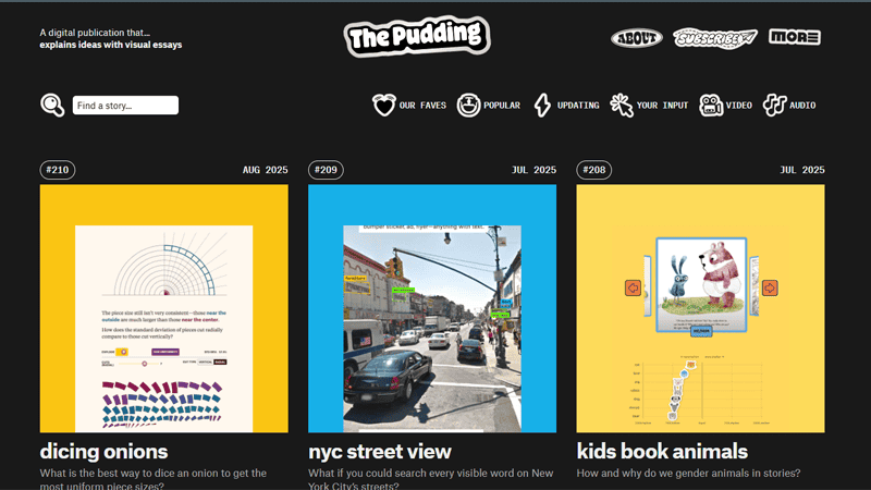 Screenshot of The Pudding