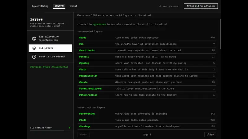 Screenshot of the wired
