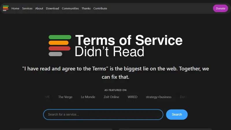 Screenshot of Terms of Service; Didn't Read