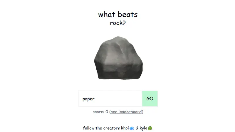Screenshot of What Beats Rock