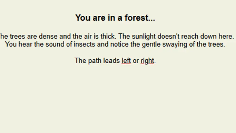 Screenshot of You Are in a Forest