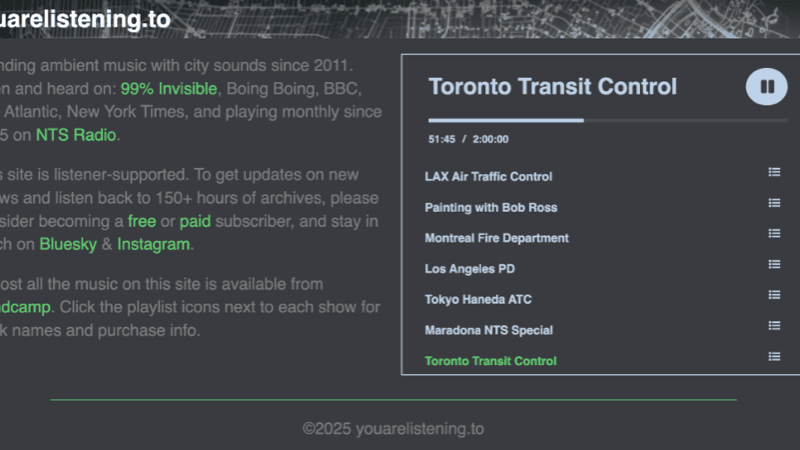 Screenshot of You Are Listening To